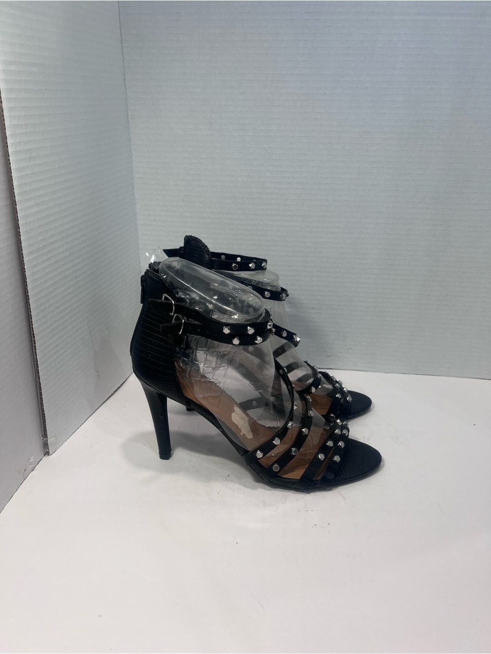 Mossimo Supply Co. Black Studded Strappy High Heel Sandals